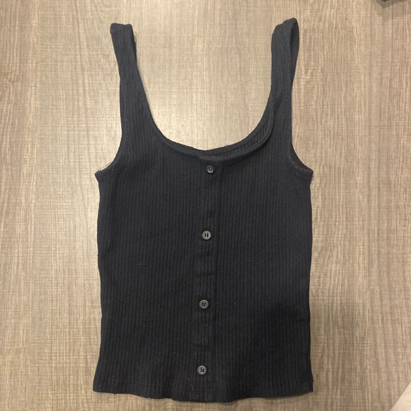 Ribbed Button Down Tank Top - Picture 1 of 3